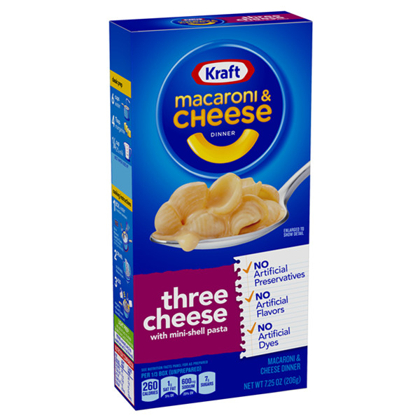 Kraft White Cheddar Macaroni & Cheese Dinner with Pasta Shells, 7.3 oz Box