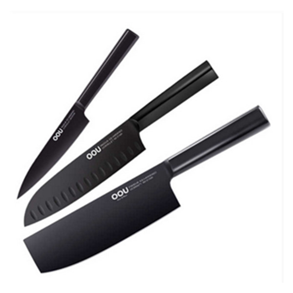 3 Pcs Of Stainless Steel Black Knife Set/ OOU 不锈钢黑刃刀具三件套